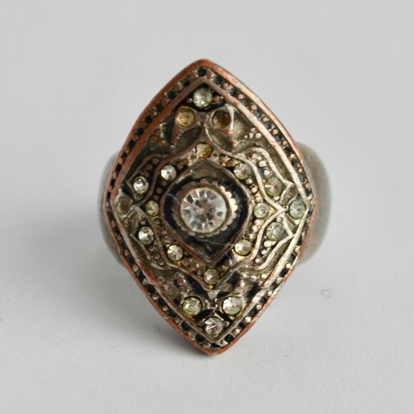 Vintage Silver CZ Stone Ring Size 6 - Picture 4 of 4